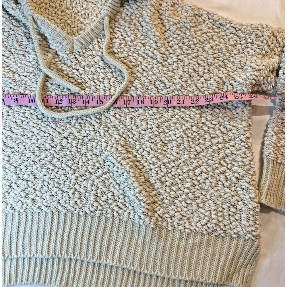 POL Hoodie Sweater Womens Size M Ivory Popcorn Tecture Oversize Slouchy Casual - Picture 3 of 7